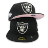 Color Guts Raiders New Era 59FIFTY Black Hat Pink Bottom