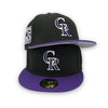 Colorado Rockies 25th Anniversary New Era Black & Purple Hat Gray Bottom