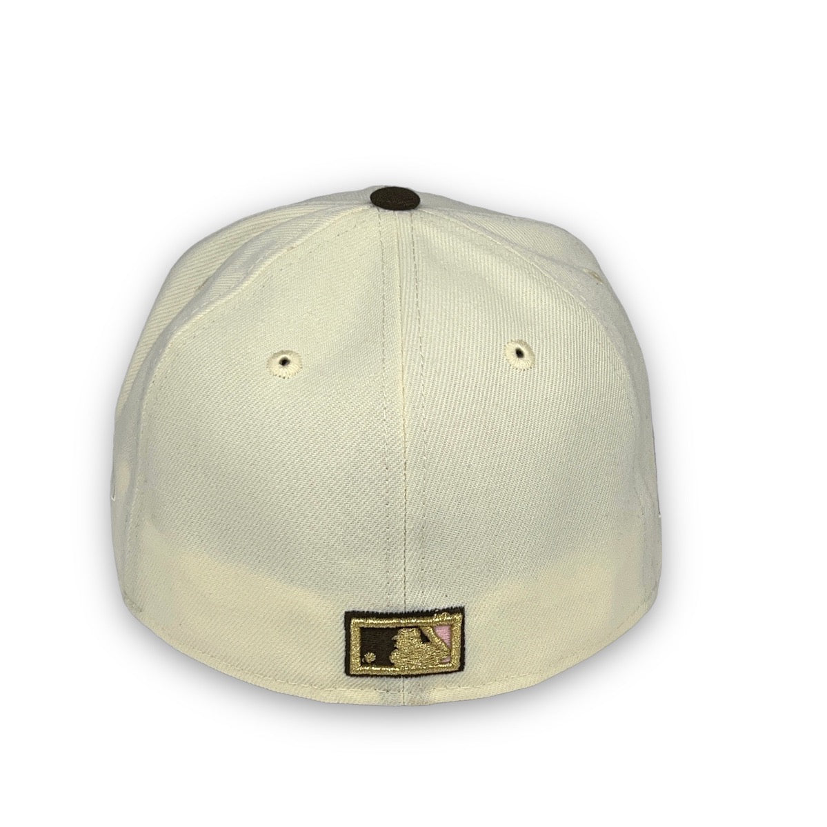 Crepe Cafe Dodgers New Era 59FIFTY Chrome & Brown Fitted Hat Pink Bottom