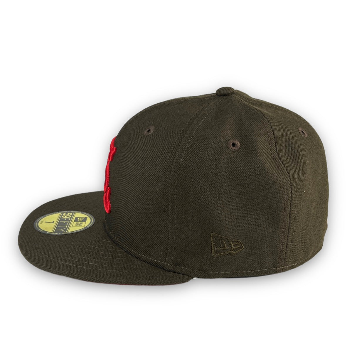 Fall 22 Coll. Browns 59FIFTY New Era Brown Fitted Hat Red Bottom