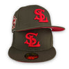 Fall 22 Coll. Browns 59FIFTY New Era Brown Fitted Hat Red Bottom