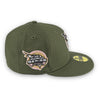 Fall 22 Coll. Marlins 59FIFTY New Era Olive Fitted Hat Pink Bottom