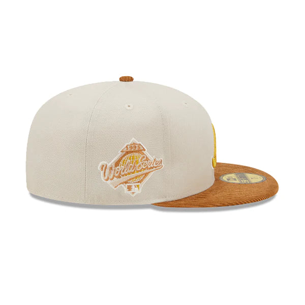 Fall Corduroy Braves 95 WS New Era 59FIFTY Hat DK Green Bottom