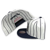 Georgetown Hoyas Retro Pinstripe NCAA Mitchell&Ness White & Navy Snapback Hat