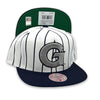 Georgetown Hoyas Retro Pinstripe NCAA Mitchell&Ness White & Navy Snapback Hat