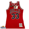 Chicago Bulls #33 Pippen 1997-98 NBA Mitchell & Ness Red Authentic Jersey - USA CAP KING