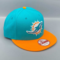 New Era Aqua/Orange Miami Dolphins 2-Tone Basic 9FIFTY Snapback Hat