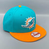 Miami Dolphins NFL 9FIFTY  New Era Teal & Orange Snapback Hat - USA CAP KING