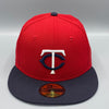Minnesota Twins Basic Authentic Collection New Era 59FIFTY Red & Navy Blue Hat