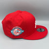 NY Yankees 100th Anniversary & Liberty New Era Red Snapback Hat Pink Bottom