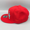 NY Yankees 100th Anniversary & Liberty New Era Red Snapback Hat Pink Bottom