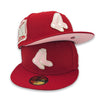 Silver Roses 3 Pack Boston Red Sox New Era 59FIFTY Red Hat Pink Bottom