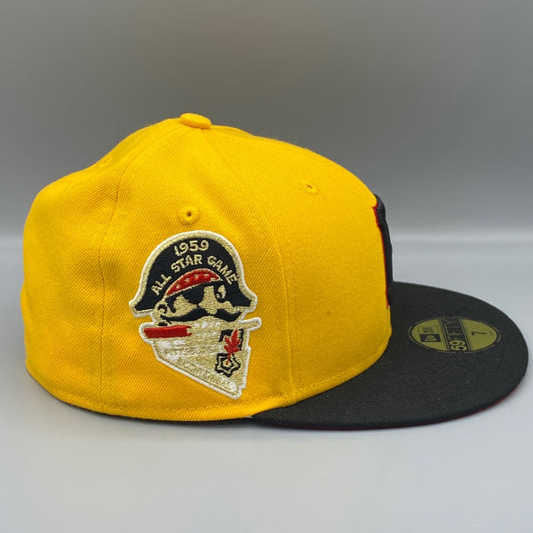 Pittsburgh Pirates 1959 ASG 59FIFTY New Era Yellow & Black Fitted Hat Red Bottom