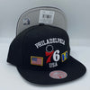 Philadelphia 76ers City Patch NBA Mitchell&Ness Black Snapback Hat