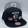Brooklyn Nets City Patch NBA Mitchell&Ness Black Snapback Hat