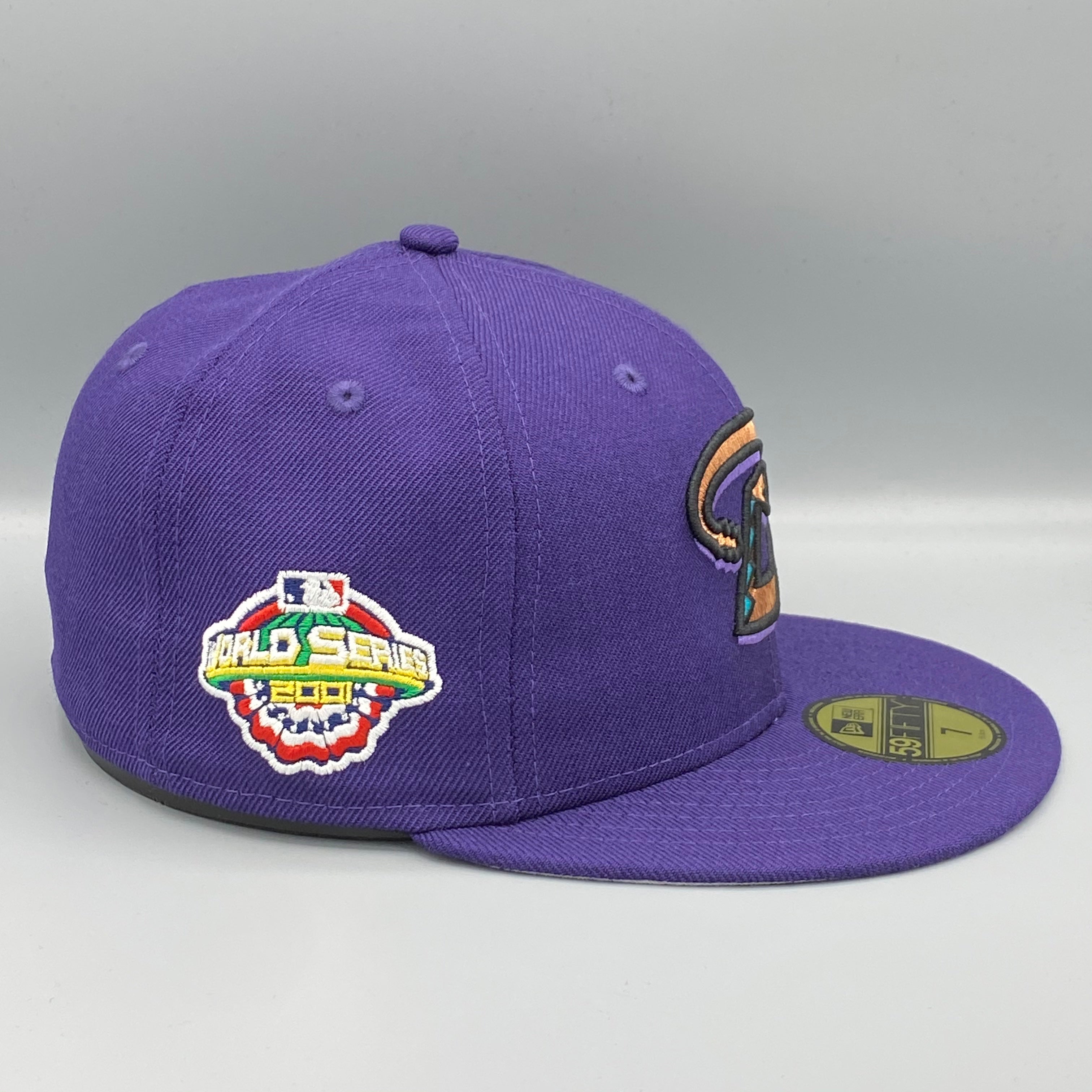 Men's Arizona Diamondbacks New Era Purple 2001 World Series Champions Count  the Rings 59FIFTY Fitted Hat