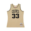 Khaki Black Swingman Larry Bird Boston Celtics 1985-86 Jersey