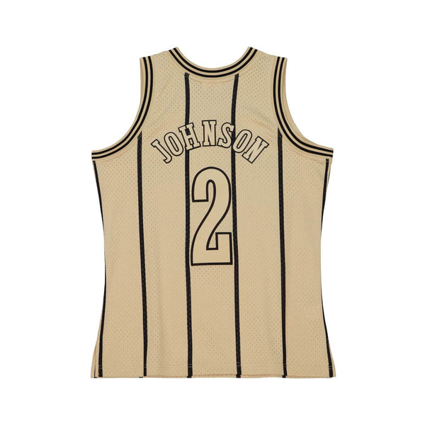 Khaki Black Swingman Larry Johnson Charlotte Hornets 1992-93 Jersey