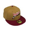Kinston Indians New Era 59FIFTY New Era Wheat & Cardinal Red Fitted Hat Grey Bottom