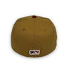 Kinston Indians New Era 59FIFTY New Era Wheat & Cardinal Red Fitted Hat Grey Bottom