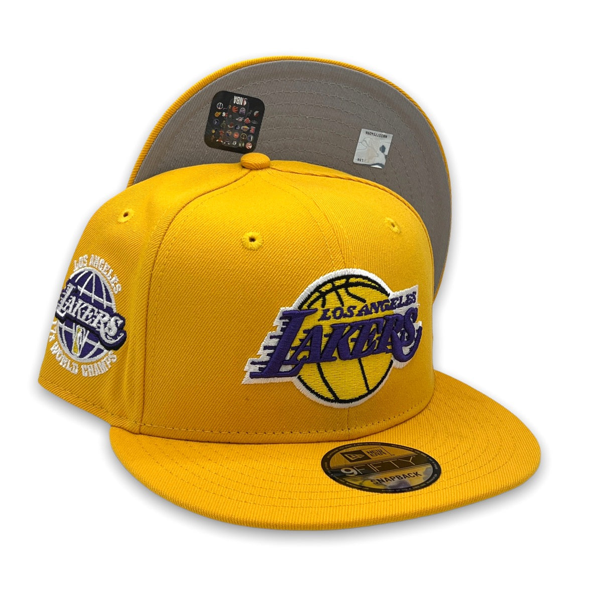 Los Angeles Lakers 17X Champs 9FIFTY New Era Snapback Yellow Hat
