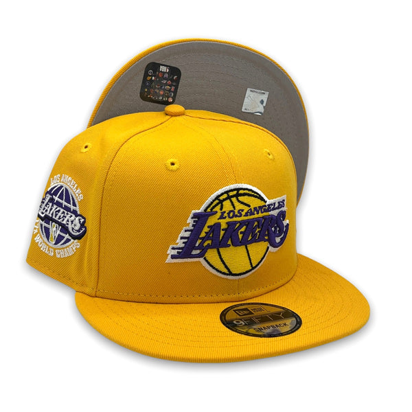 Los Angeles Lakers 17X Champs 9FIFTY New Era Snapback Yellow Hat