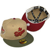 Los Doyers Dodgers New Era 59FIFTY Camel & Olive Fitted Hat H Red Bottom