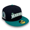 Mariners 30th Anni. 59FIFTY New Era Navy & NW Green Fitted Hat Gray Bottom
