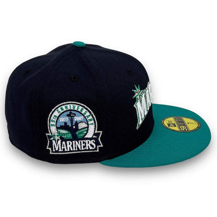 Seattle Mariners New Era All Dark Green/Pink Bottom With 30TH Anniversary  Patch On Side 59FIFTY Fitted Hat