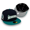 Mariners 30th Anni. 59FIFTY New Era Navy & NW Green Fitted Hat Gray Bottom