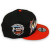 Marlins 12 IS. 9FIFTY New Era Black & Orange Snapback Hat Grey Bottom