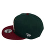 Marlins 9FIFTY New Era DK Green & Cardinal Red Snapback Hat Grey Bottom