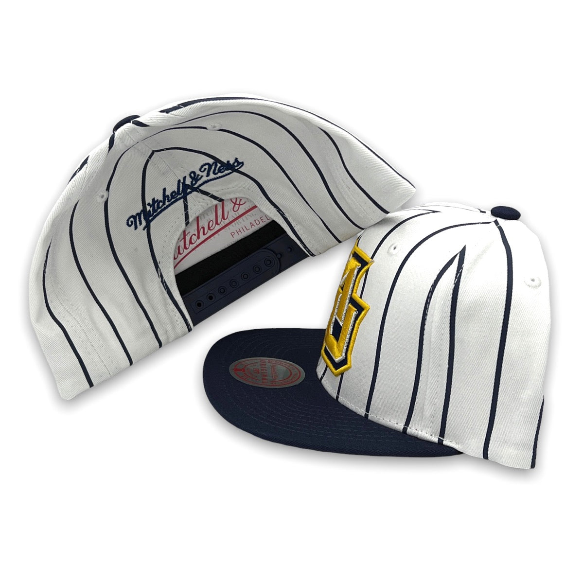 Mitchell & Ness Navy Georgetown Hoyas Team Pinstripe Snapback Hat