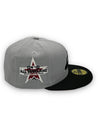 Metallic Shield Coll. Rockies New Era 59FIFTY Grey & Black Hat Red Bottom