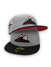Metallic Shield Coll. Rockies New Era 59FIFTY Grey & Black Hat Red Bottom