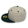 Mets 59FIFTY New Era Stone & DK Green Fitted Hat Green Bottom