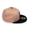 Miami Beach Flamingos New Era 59FIFTY New Era Blush & Light Navy Fitted Hat Grey Bottom
