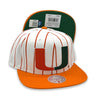 Miami Hurricanes Retro Pinstripe NCAA Mitchell&Ness White & Purple Snapback Hat