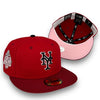 NYC KWS Mets New Era 59FIFTY Red & H Red Hat Pink Botton