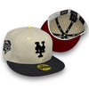 NYC KWS Mets New Era 59FIFTY Stone & Graphite Hat H Red Botton