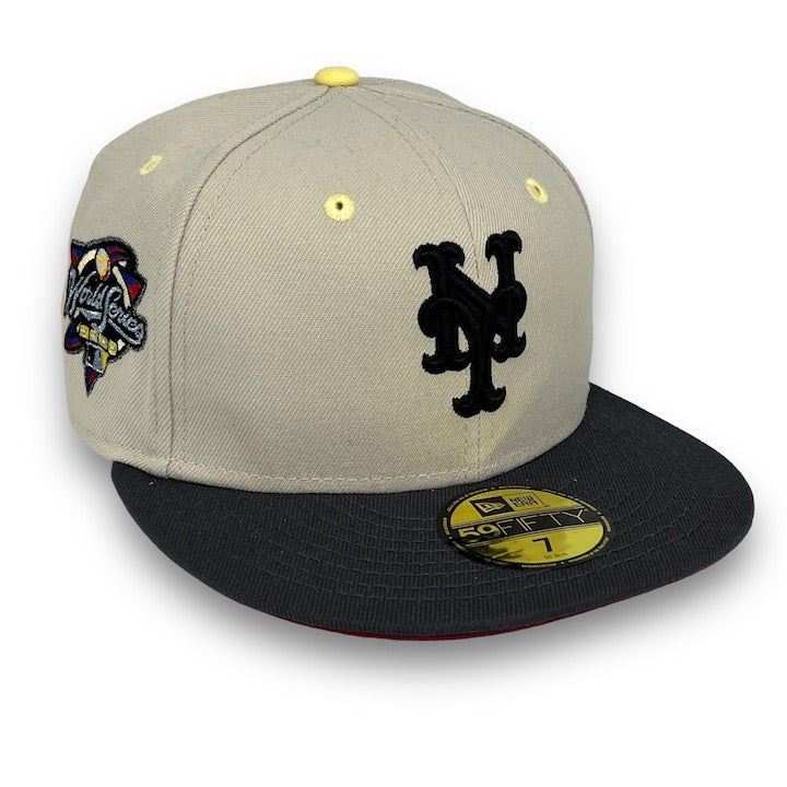 NYC KWS Mets New Era 59FIFTY Stone & Graphite Hat H Red Botton