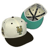 Crepe Cafe Mets New Era 59FIFTY Chrome & Brown Fitted Hat Mint Bottom