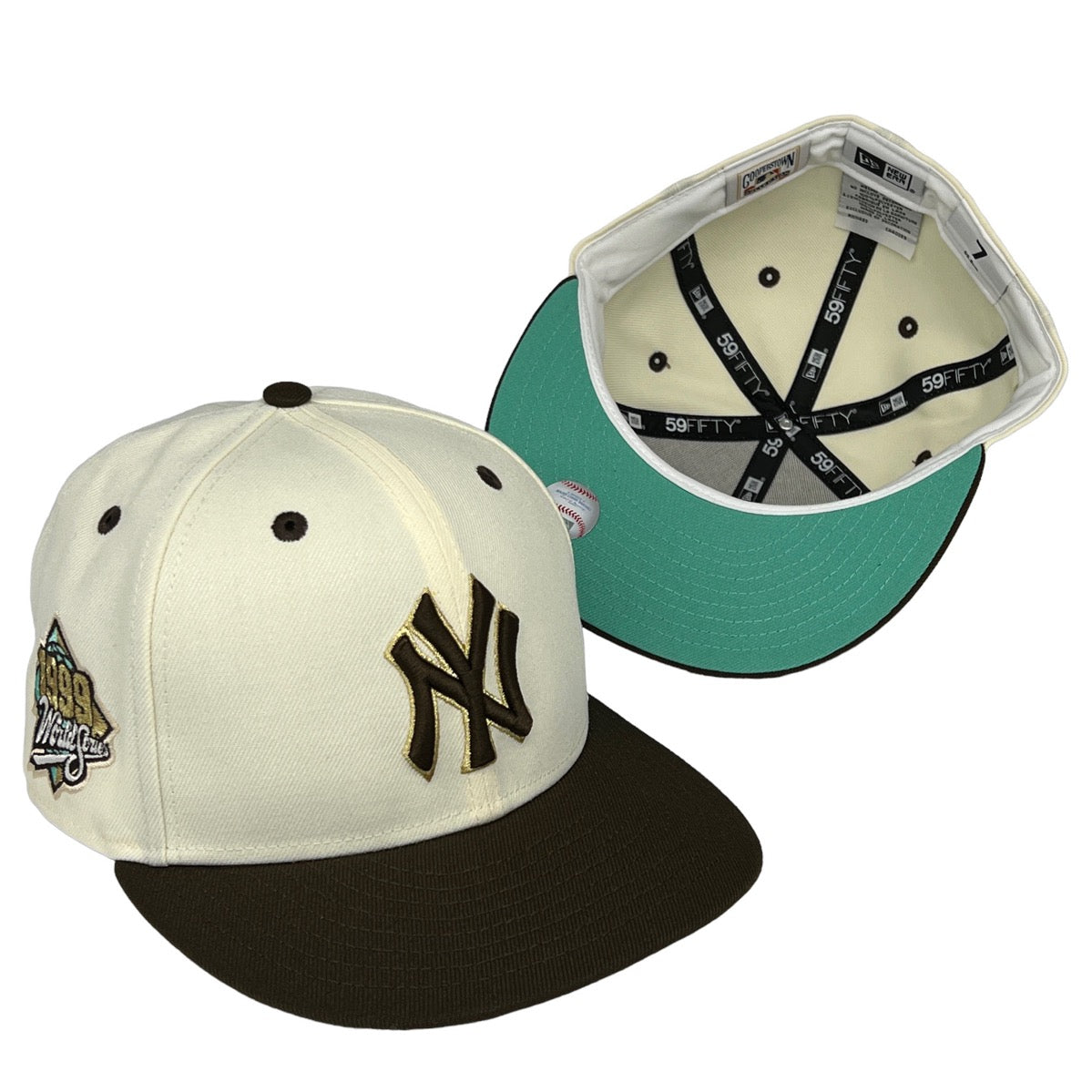 Crepe Cafe Yankees New Era 59FIFTY Chrome & Brown Fitted Hat Mint Bott –  USA CAP KING