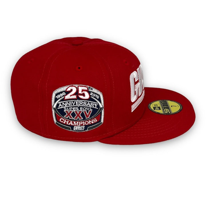 NY Giants 25th Anni. 59FIFTY New Era Red Fitted Hat Grey Bottom – USA CAP  KING