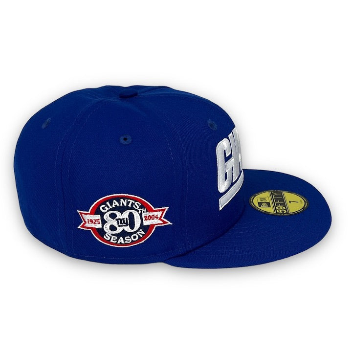 Men's New Era Gray New York Giants Team 80th Anniversary Patch 59FIFTY Fitted  Hat