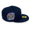 NY Mets 00 Subway Series New Era 59FIFTY Light Navy Fitted Hat Gray Bottom