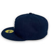 NY Mets 00 Subway Series New Era 59FIFTY Light Navy Fitted Hat Gray Bottom