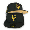 NY Mets 50th Anniversary New Era 59FIFTY Black Hat Gold bottom