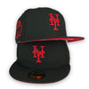 NY Mets Final Season New Era 59FIFTY Black Hat Red bottom