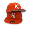 NY Yankees Basic New Era 59FIFTY Orange Fitted Hat
